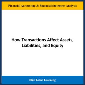 How Transactions Affect Assets, Liabilities, and Equity​