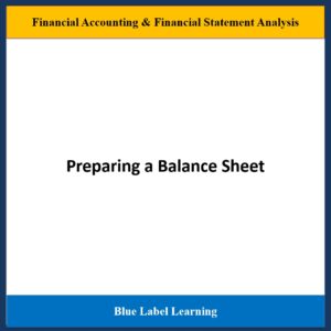Preparing a Balance Sheet